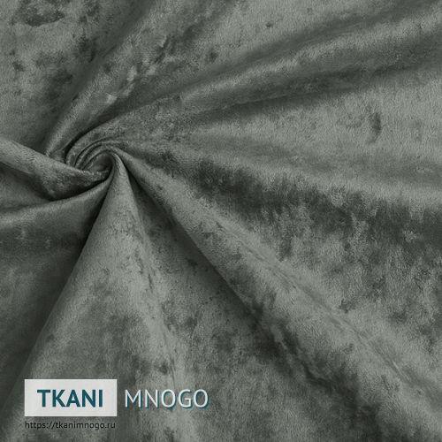 Фото ткани велюра “016” (однотонный серый)