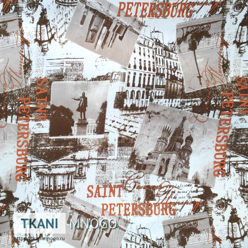 Фото рисунка микровелюра “4057-1 (Терракот)” город.